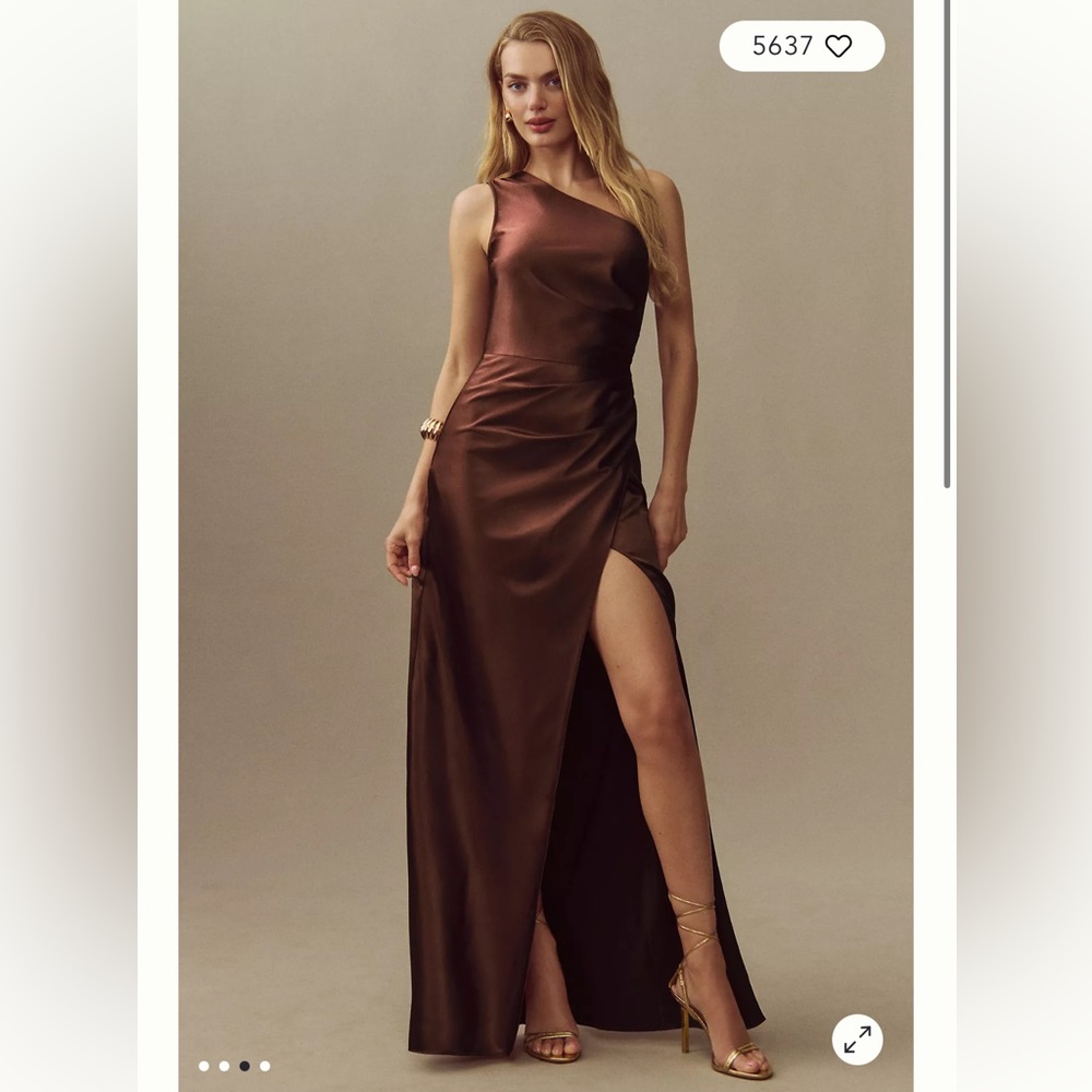 BHLDN One-Shoulder Brown Dress